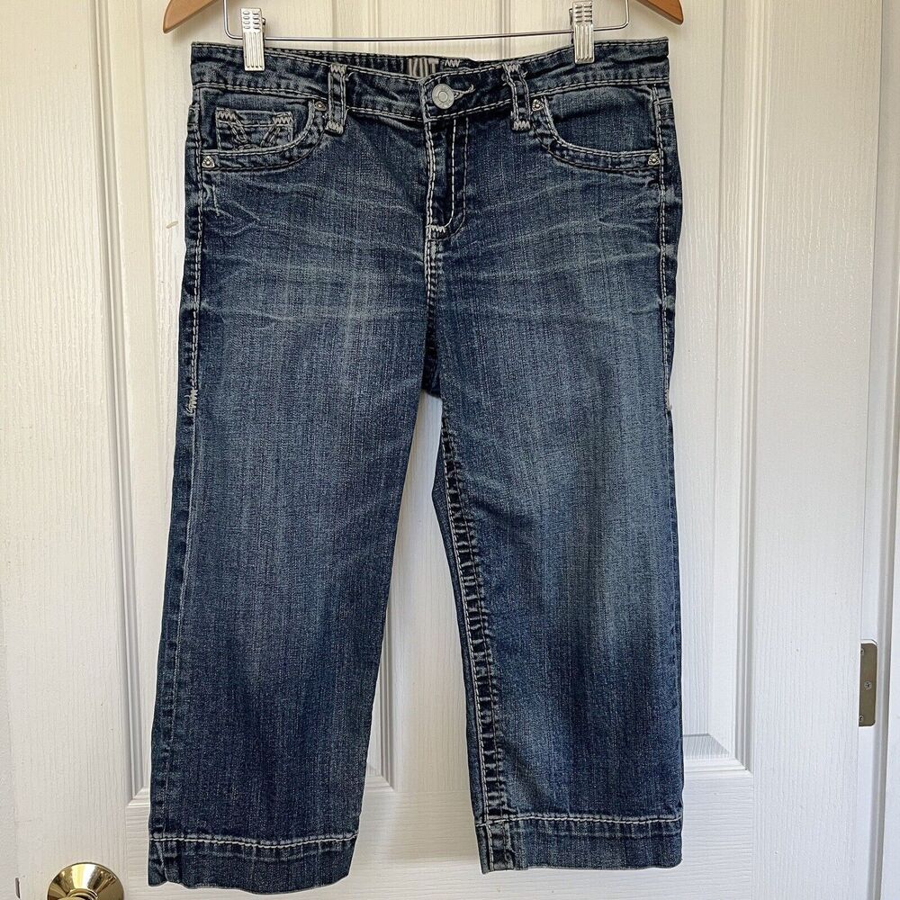 Kut From The Kloth Jeans Women's 8 Dark Wash Capri Thick Contrast Stitch Stretch